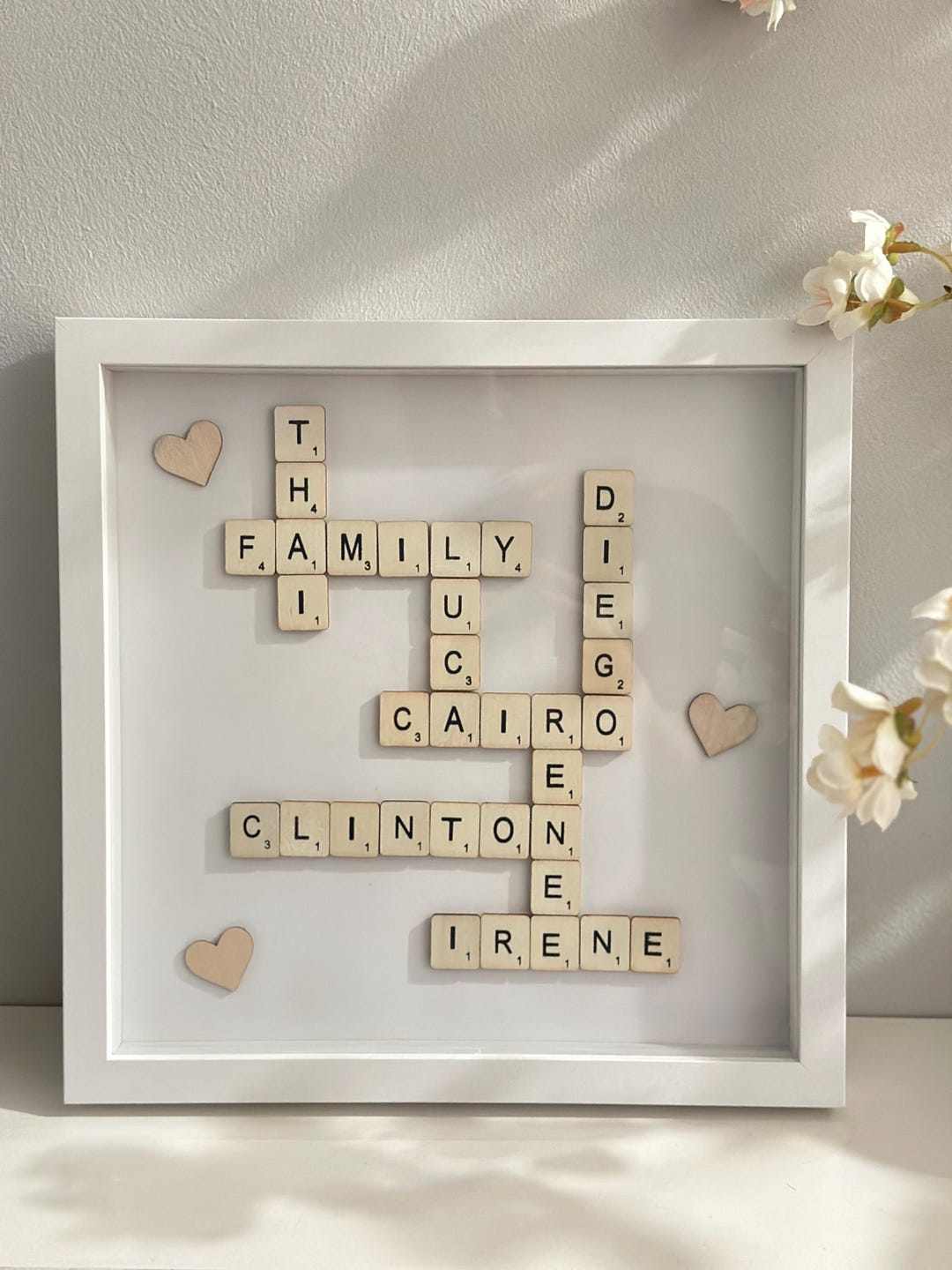 Personalised SCRABBLE Family Box Frame/custom Scrabble Tile Word Frame ...