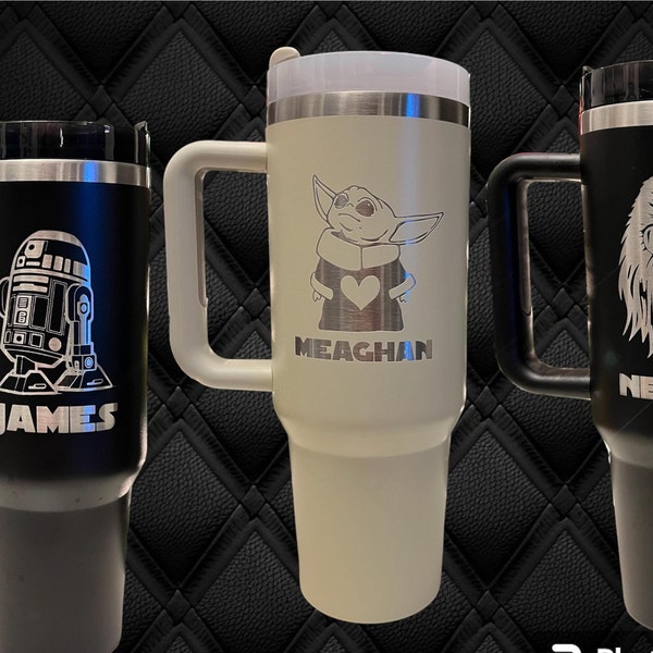 Star Wars theme travel Tumbler or water bottles  personalized and laser engraved with name, 40 oz thirst quencher