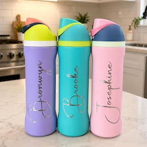 Personalized Insulated Water Bottle, Custom Name Tumbler, 24oz 32oz, Leak-Proof Lid, Gift for staff, Corporate Bulk