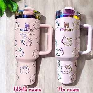Vaso de 40 oz personalizado con grabado láser de Kitty Stanley, regalo de cumpleaños para adolescentes y adultos, canasta de regalo de graduación, taza de viaje, vaso moderno