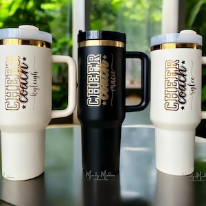 Personalized Cheer Coach 40oz Tumbler, Laser Engraved Cheerleading gift