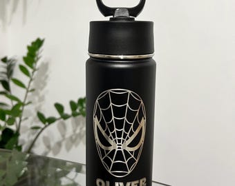 Gepersonaliseerde Spider-Man-beker voor kinderen: gegraveerde roestvrijstalen waterfles