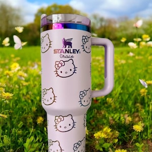 Kawaii Kitty 40 oz Tumbler: Personalized Sanrio-Inspired Engraved Cup