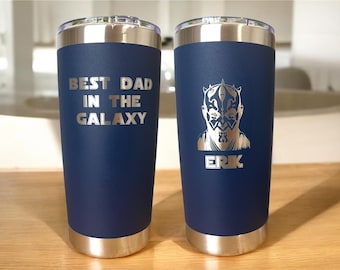 Star Wars theme engraved 20 0z stainless Tumbler, Sith Logo, Darth Vader, Father’s Day Custom engraved gift for Star Wars fan, gift for Dad