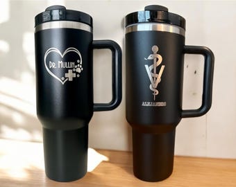Personalized Veterinarian Tumbler: Laser Engraved Vet Tech Gift (40 oz)