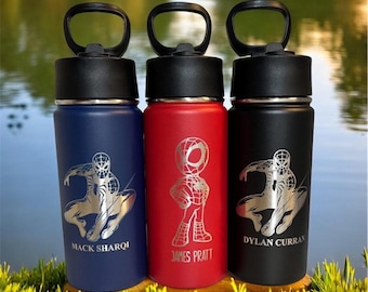 Personalized Spider-Man Kids Tumbler: Engraved Stainless Steel Water Bottle