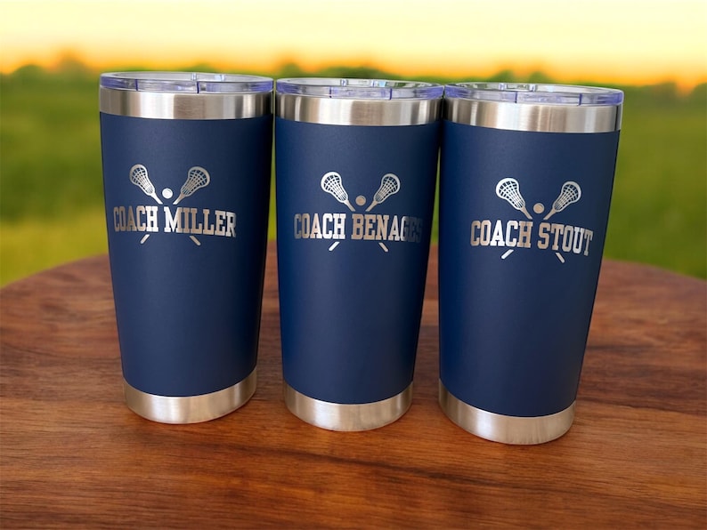 Engraved YETI Tumbler Personalized Lacrosse Coach Appreciation Gift Custom Sports Team Award Insulated Drinkware Men Premium Quality Stainless Steel Cup Athletic Trainer Thank You Present Double Wall Vacuum Insulated Hot Cold Beverage Daily