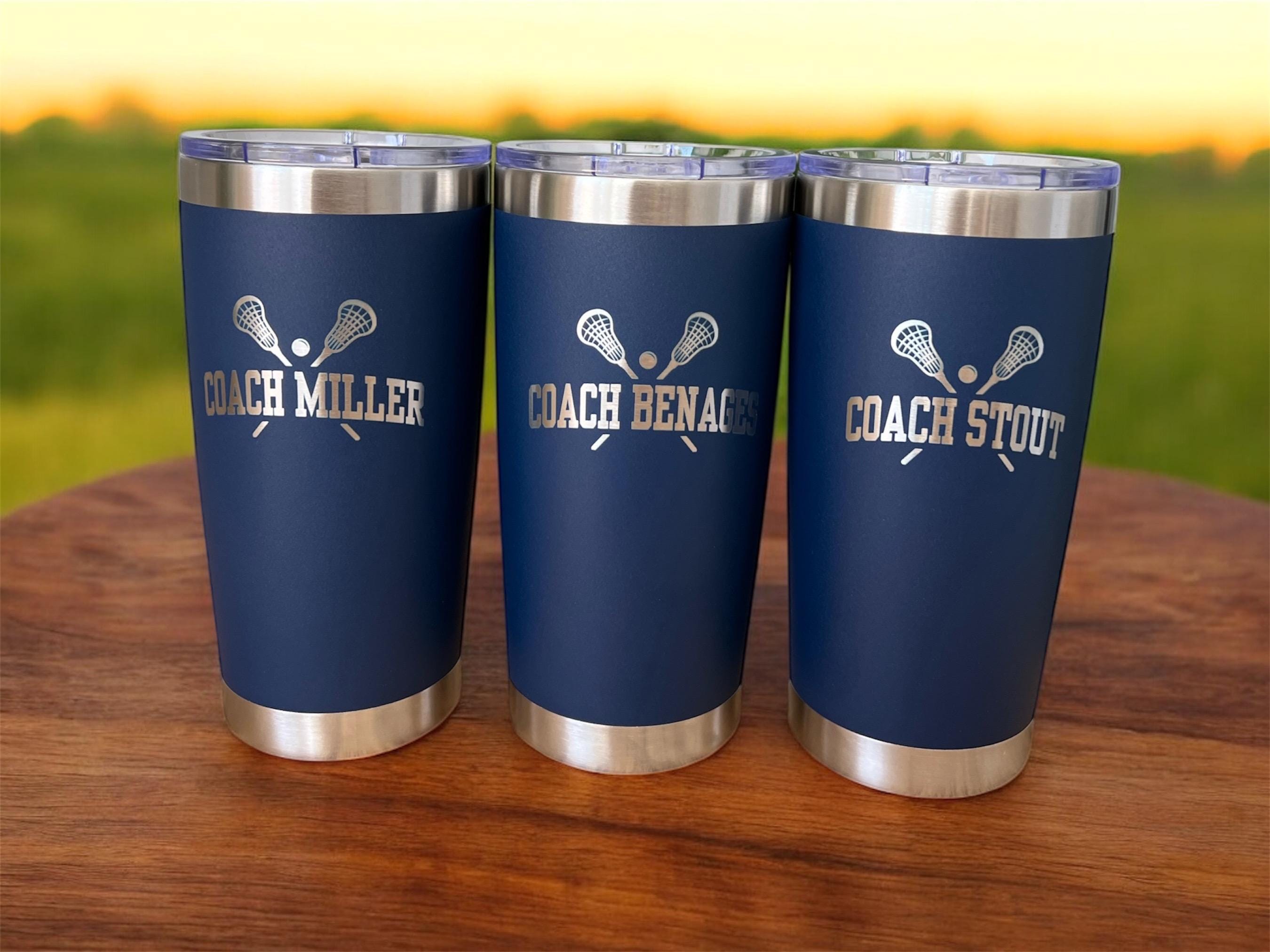 Personalized Lacrosse Coach Tumbler: Engraved Stainless Steel Sports Cup