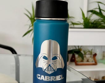 Custom Engraved StarWar Water Bottle, Engraved 22 ounce and 16 ounce Leak proof cup, Superheroes theme gifts
