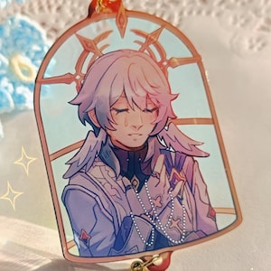 Sunday HSR Keychain | Honkai Star Rail - 3 inch Rainbow Holographic Acrylic Charm