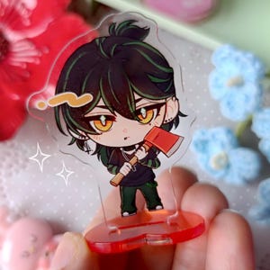 Llavero acrílico y standee Sol - The Kid at the Back VN / Solivan Brugmansia TKaTB Visual Novel Standee y Charm