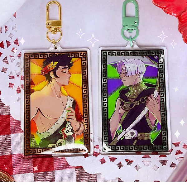 Zagreus & Thanatos Acrylic Charms | Hades Game Keychains | Zagreus x Thanatos - Zagthan, Thanzag Matching Keychain Charms Double Sided Epoxy