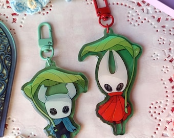 Hollow Knight Silksong Acrylic Keychains with Epoxy Finish | Knight and Hornet Charms