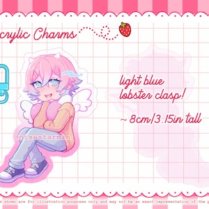 Llaveros acrílicos Ren y [Censurado] - 14 Days With You VN / 14DWY Yandere Visual Novel Charms Ren