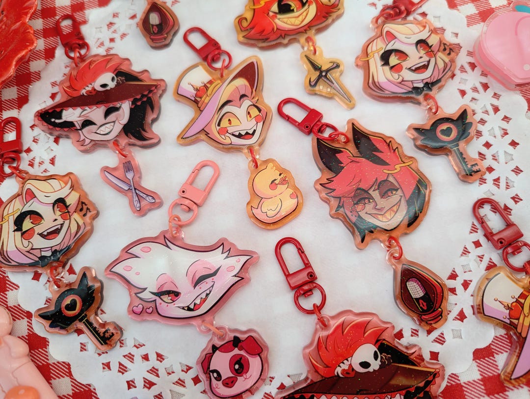 Hazbin Hotel Key Acrylic Keychains - Rosie, Lucifer, Alastor, Charlie ...