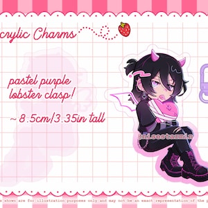 Llaveros acrílicos Ren y [Censurado] - 14 Days With You VN / 14DWY Yandere Visual Novel Charms [REDACTED]