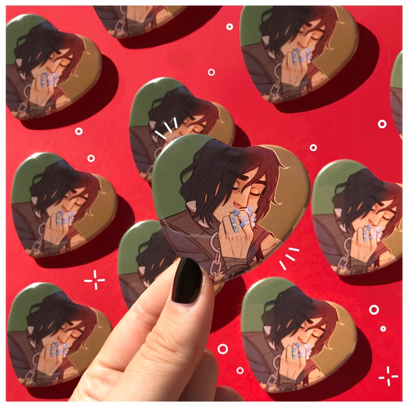 Custom Personalized Design Heart Shaped Pinback Button Pins/ Etsy