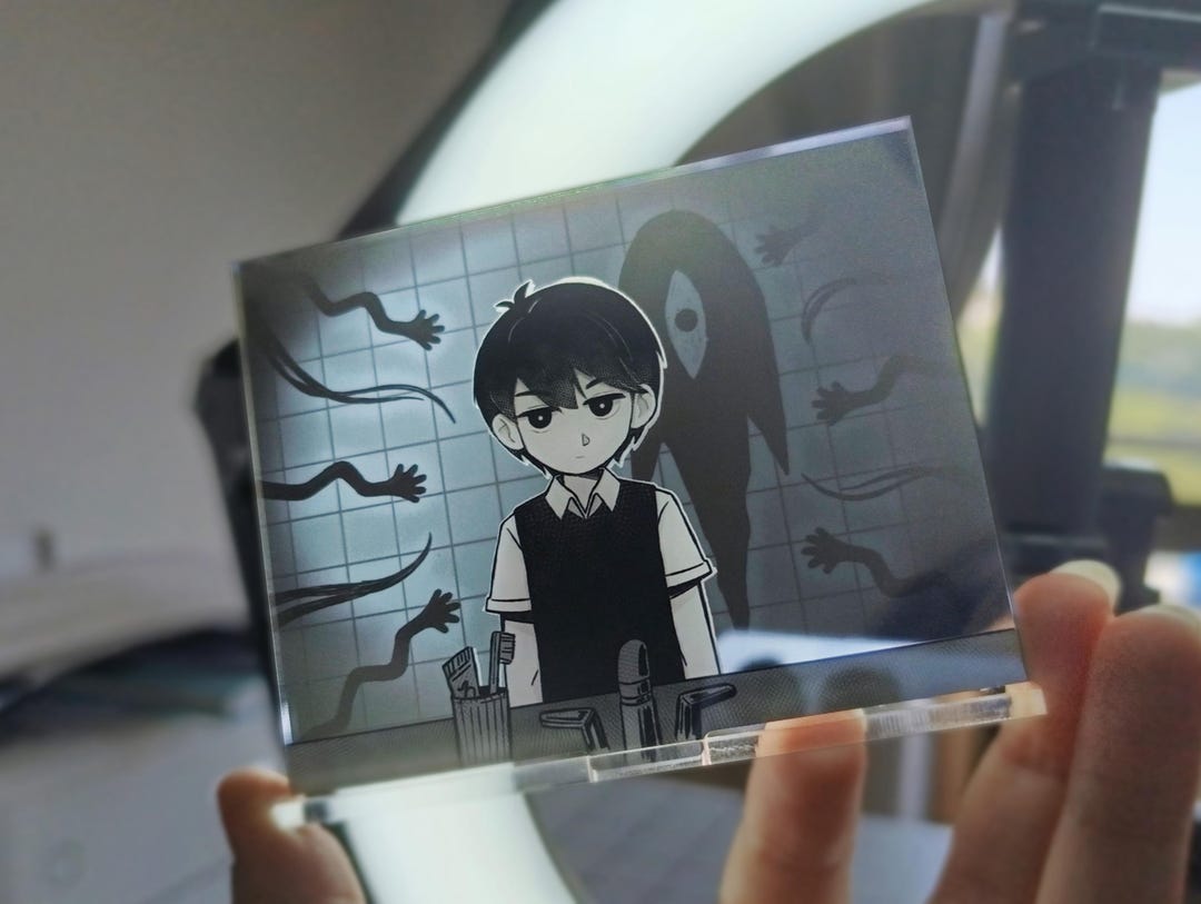 OMORI Hidden Mirror Acrylic Standee | Bathroom Something Jumpscare - Etsy