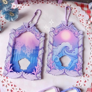 Porta carte in acrilico a forma di sirena / Amore e spazio profondo - Porta Poca ispirato a Rafayel / Portachiavi con portafoto in pastello di idol anime e Kpop carino