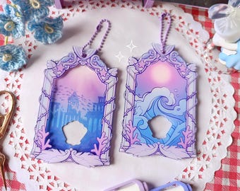 Love and Deepspace zeemeermin Rafayel geïnspireerde acrylkaart/pocahouder | Schattige Anime en Kpop Idol Pastel Photocard Holder Sleutelhanger