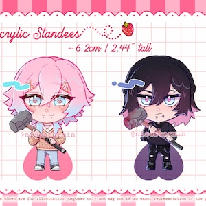 Acrylic Keychains and Standees Ren & [Redacted] - 14 Days With You VN | 14DWY Yandere Visual Novel [PRE-ORDER]