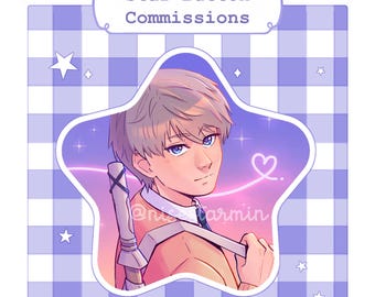 Benutzerdefinierte Star Button Pin | Einzelzeichen Aufträge | Original Charaktere / OC & Fanart