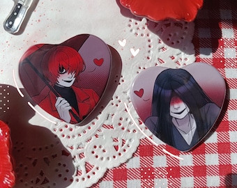 Pin de corazón homicida / Sr. Crowling y Scarletella (opción holográfica)