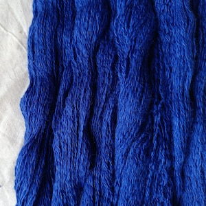 Cashmere Cotton blend admiral blue reclaimed, recycled yarn in lace, 2 ply weight. Zero-waste