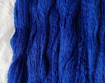 Cashmere Cotton blend admiral blue reclaimed, recycled yarn in lace, 2 ply weight. Zero-waste