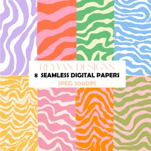 Abstract Retro Digital Papers, Commercial use, Instant Download, Digital Pattern, Hippy Pattern, Scrapbook Paper, Hippie