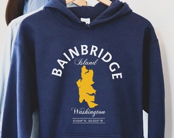 Bainbridge Island Hoodie,Bainbridge Island, Bainbridge Washington,Bainbridge island gift, Washington island, Washington gift