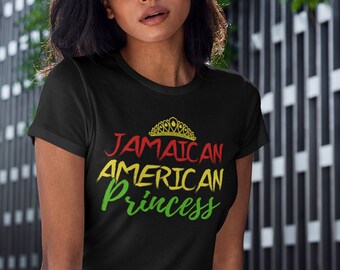 Camiseta Princesa Jamaicana, Camiseta Raíces Jamaicanas, Cultivada en Estados Unidos, Bandera de Jamaica, Camiseta Jamaicana, Camiseta Jamaicana, Orgulloso Patrimonio Jamaicano