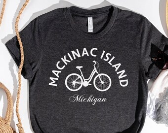 Mackinac Island Shirt,Bike Mackinac, Mackinac Shirt, Michigan Crewneck Gift, Vintage Michigan Vacation, Michigan home, Michigan trip
