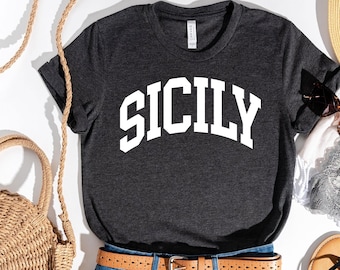 Sicily Tee,Sicilia Shirt, Sicilian Shirt for Women, Sicily Italy Tee, Sicilian Clothing, Sicilian Gifts, Lemon T-shirt, Lemon Tree