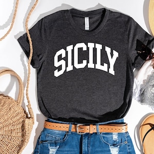 Sicily Tee,Sicilia Shirt, Sicilian Shirt for Women, Sicily Italy Tee, Sicilian Clothing, Sicilian Gifts, Lemon T-shirt, Lemon Tree