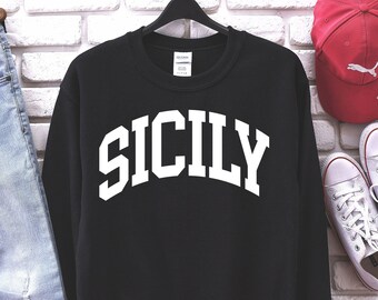 Sicily Sweatshirt,Sicilia Shirt, Sicilian Shirt for Women, Sicily Italy Tee, Sicilian Clothing, Sicilian Gifts, Lemon T-shirt, Lemon Tree