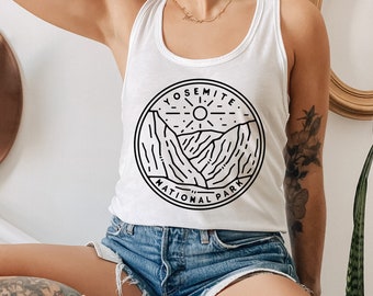 Yosemite Racerback Tank, National Park Shirt, Yosemite Shirt, Camper Gift, Retro Shirt, Camp Shirt, Hiker Shirt, RV Shirt, Camping Shirt