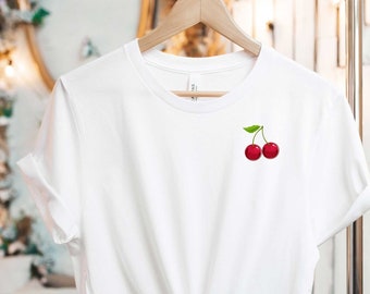 Cherry Tee, Cherries T-Shirt, Foodie Shirt, Fruit Shirt, Cherry Fruit Tee, Ibiza Shirt, Ibiza Tee, 90s inspired Shirts, Retro Vintage