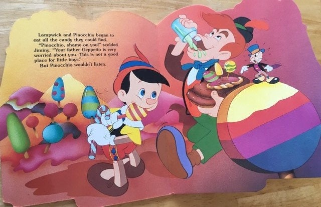 絵本・児童書 WALT DISNEY PINOCCHIO ON PLEASURE  Walt Disney Pinocchio On Pleasure Island Cardboard Book - Etsy 日本