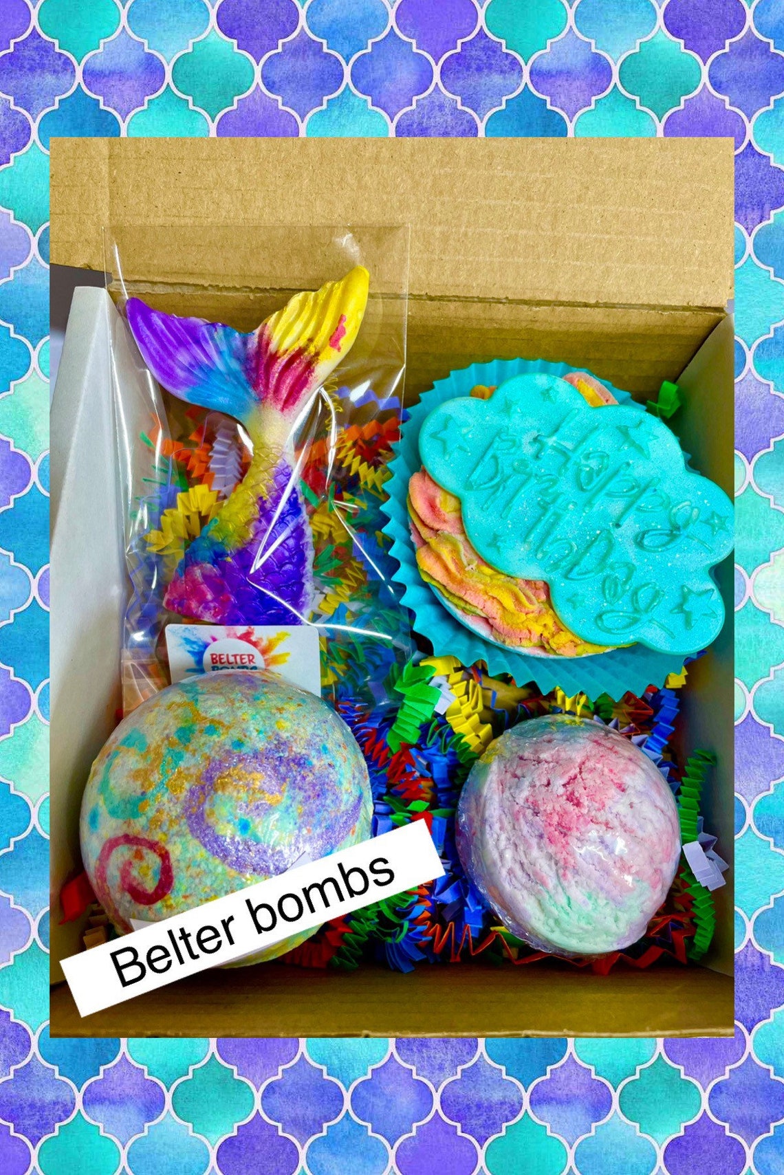 Mermaid themed bath bomb box Etsy
