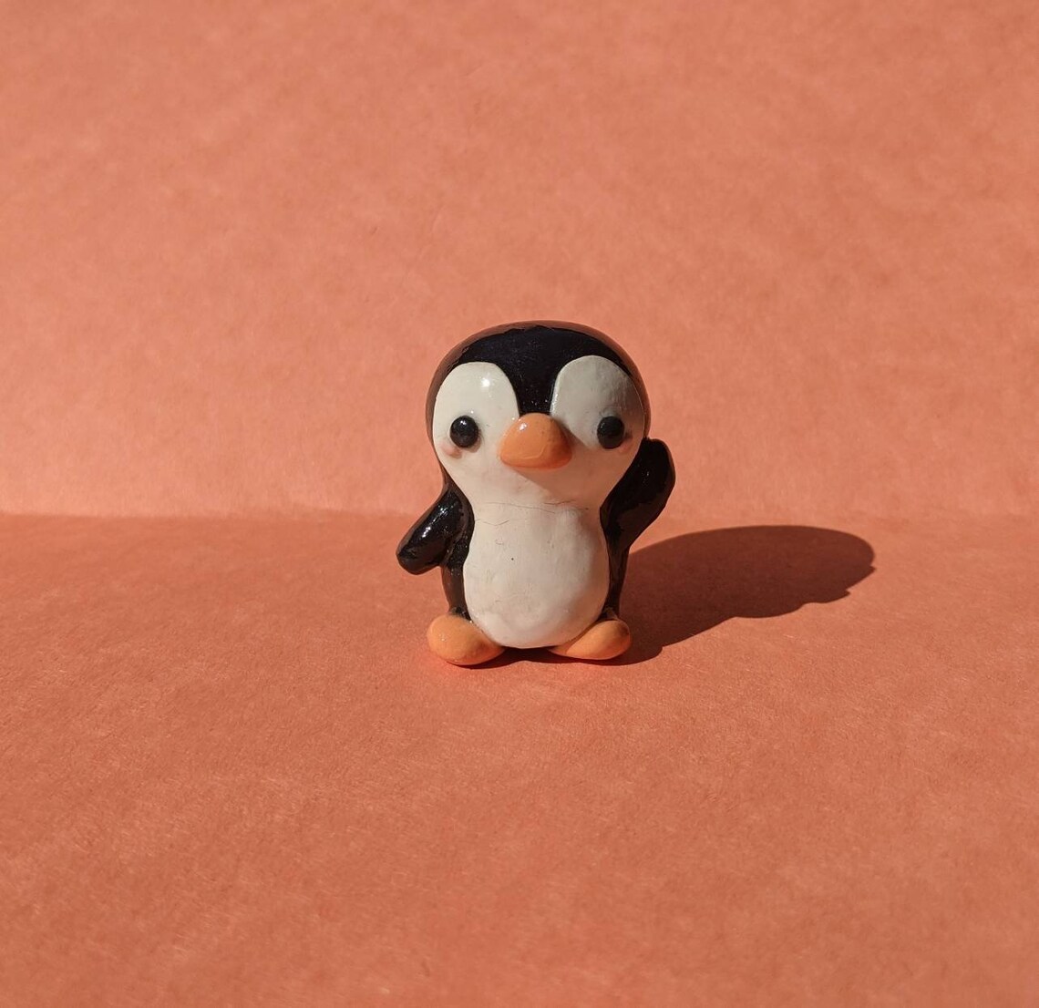 Small Polymer clay penguin figurine Etsy