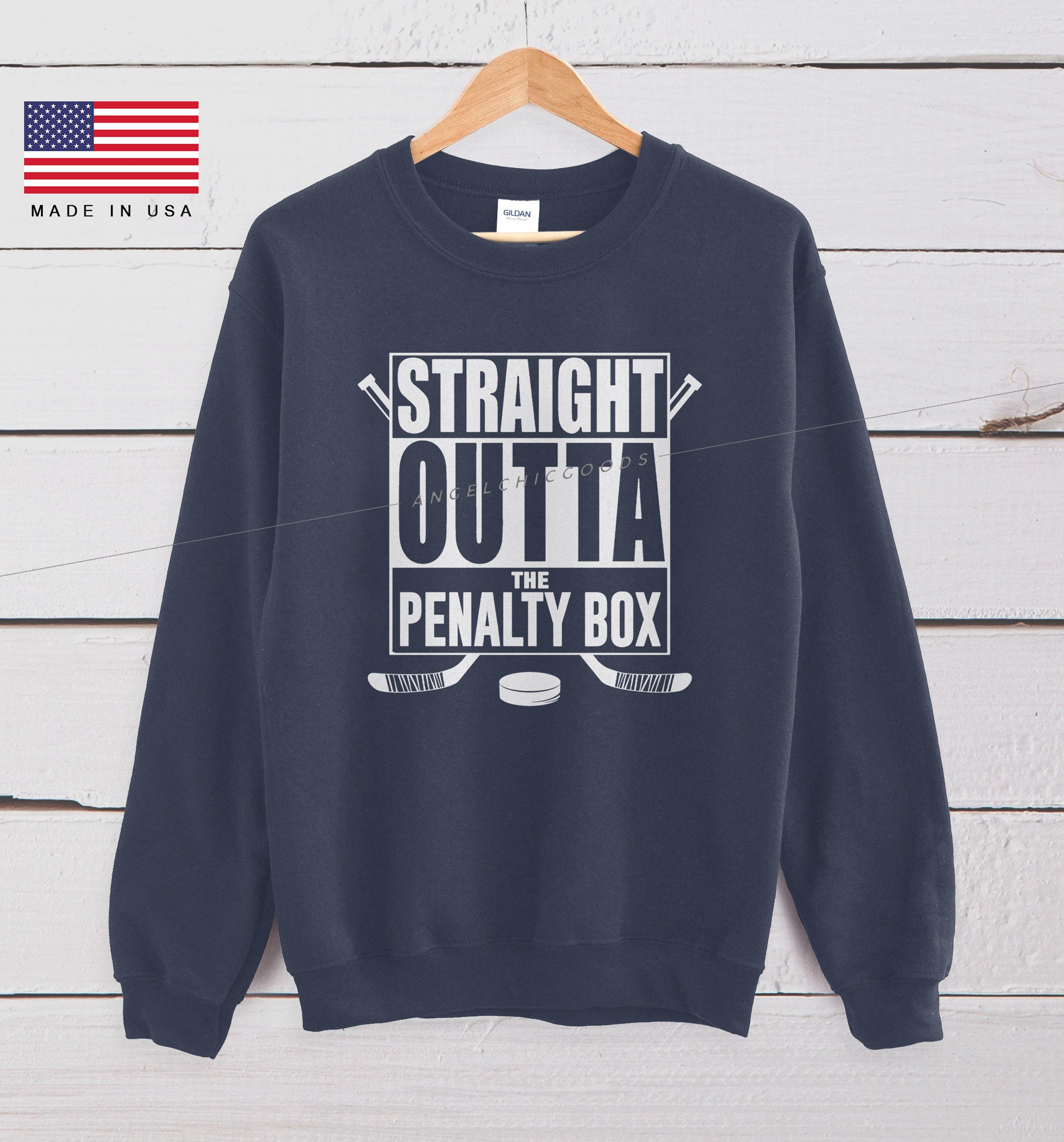 Hockey Sweater Funny Hockey Straight Outta Penalty Box Etsy