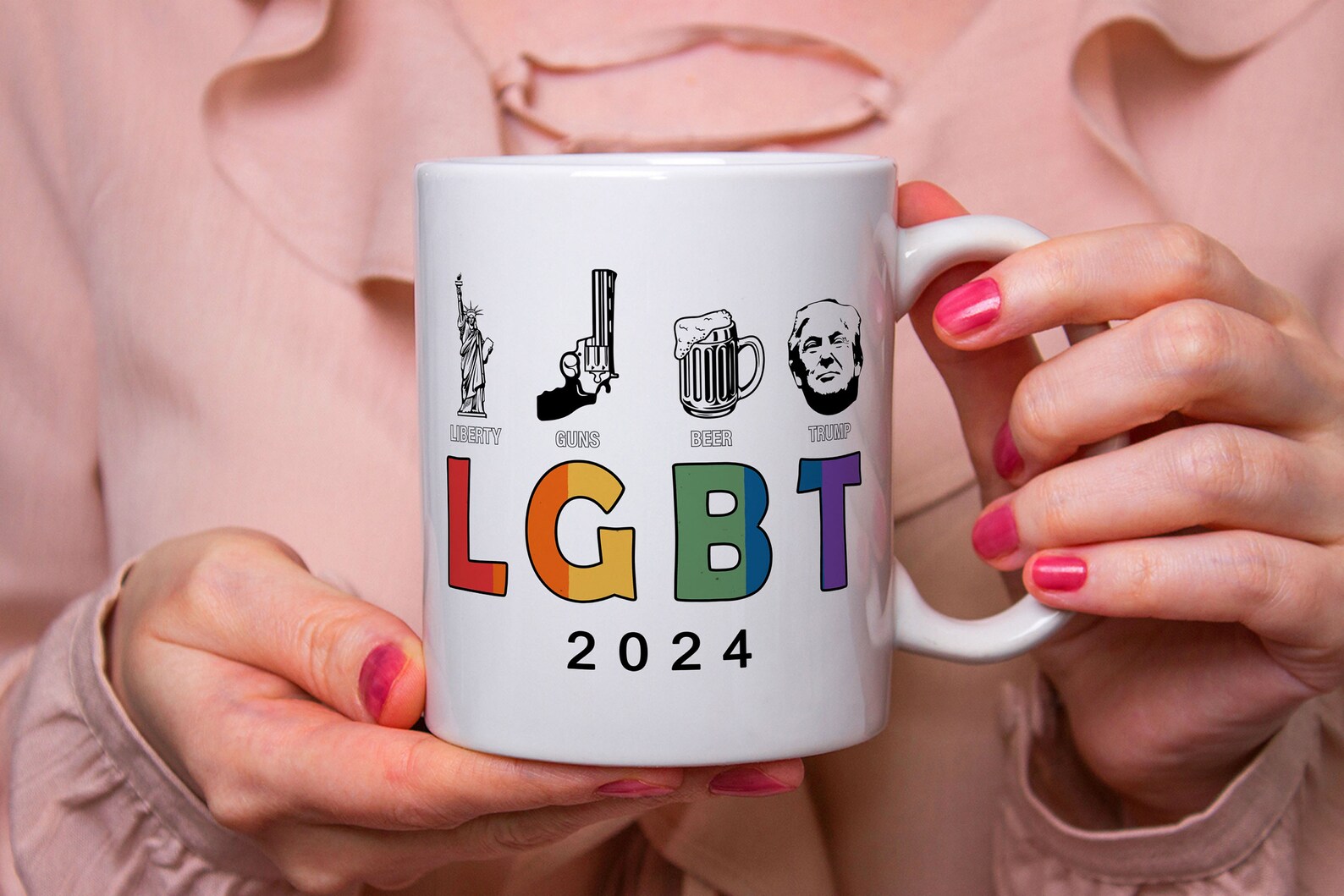 LGBQ Liberty Trump 2024 President Rainbow Mug LGBT Gay | Etsy