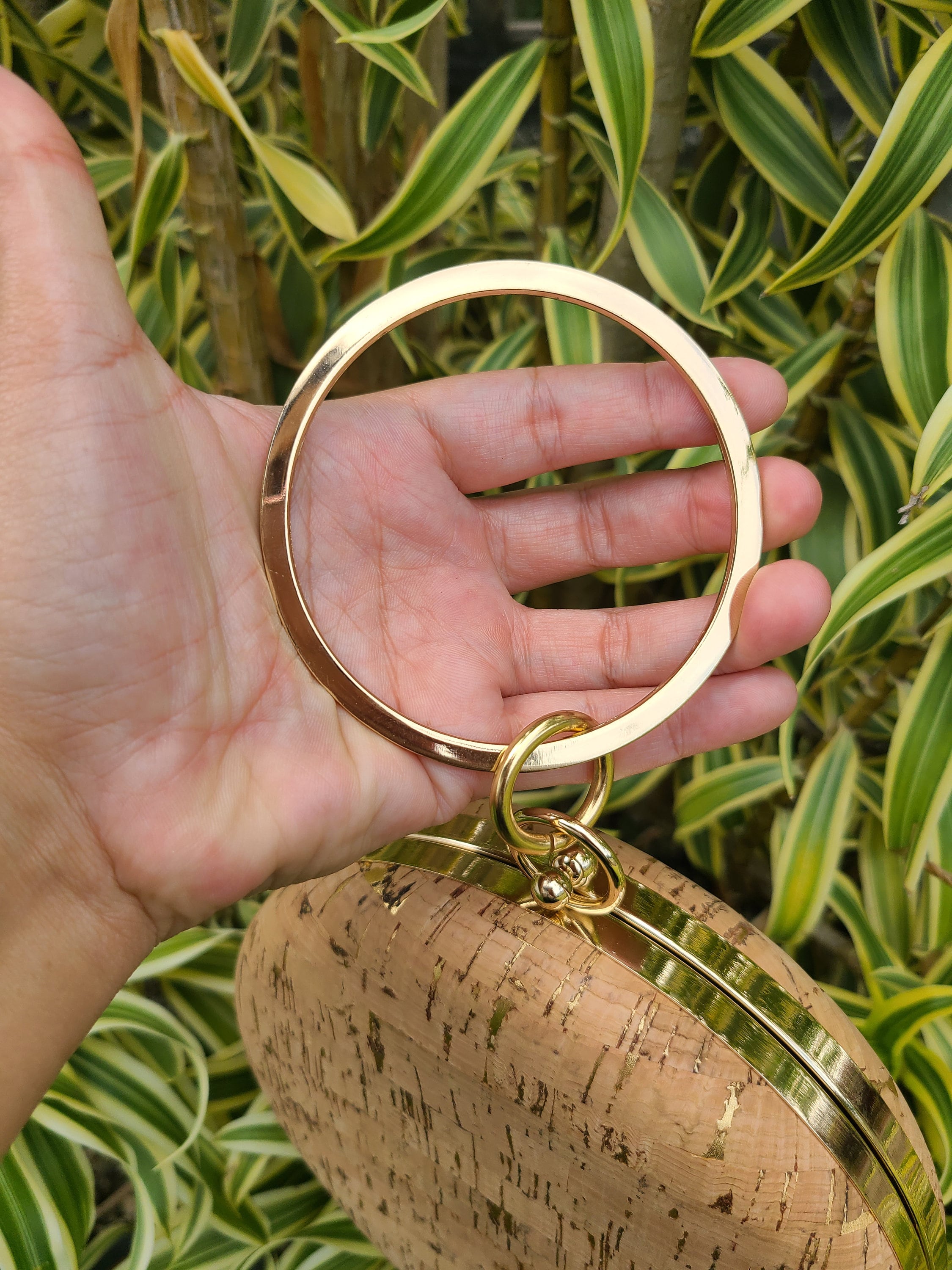 Beautiful Cork Purse With Bracelet Handle Etsy
