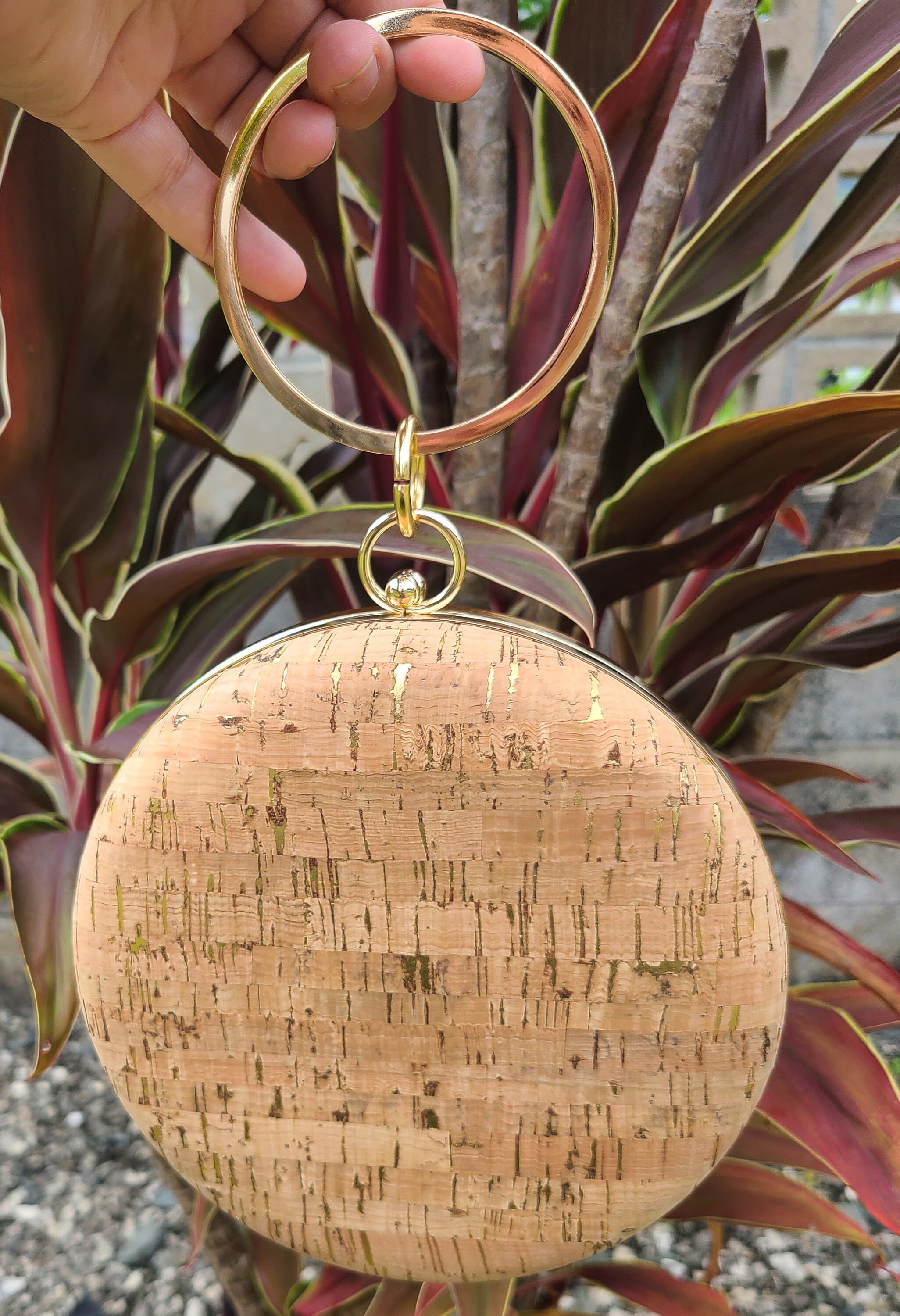 Beautiful Cork Purse With Bracelet Handle Etsy