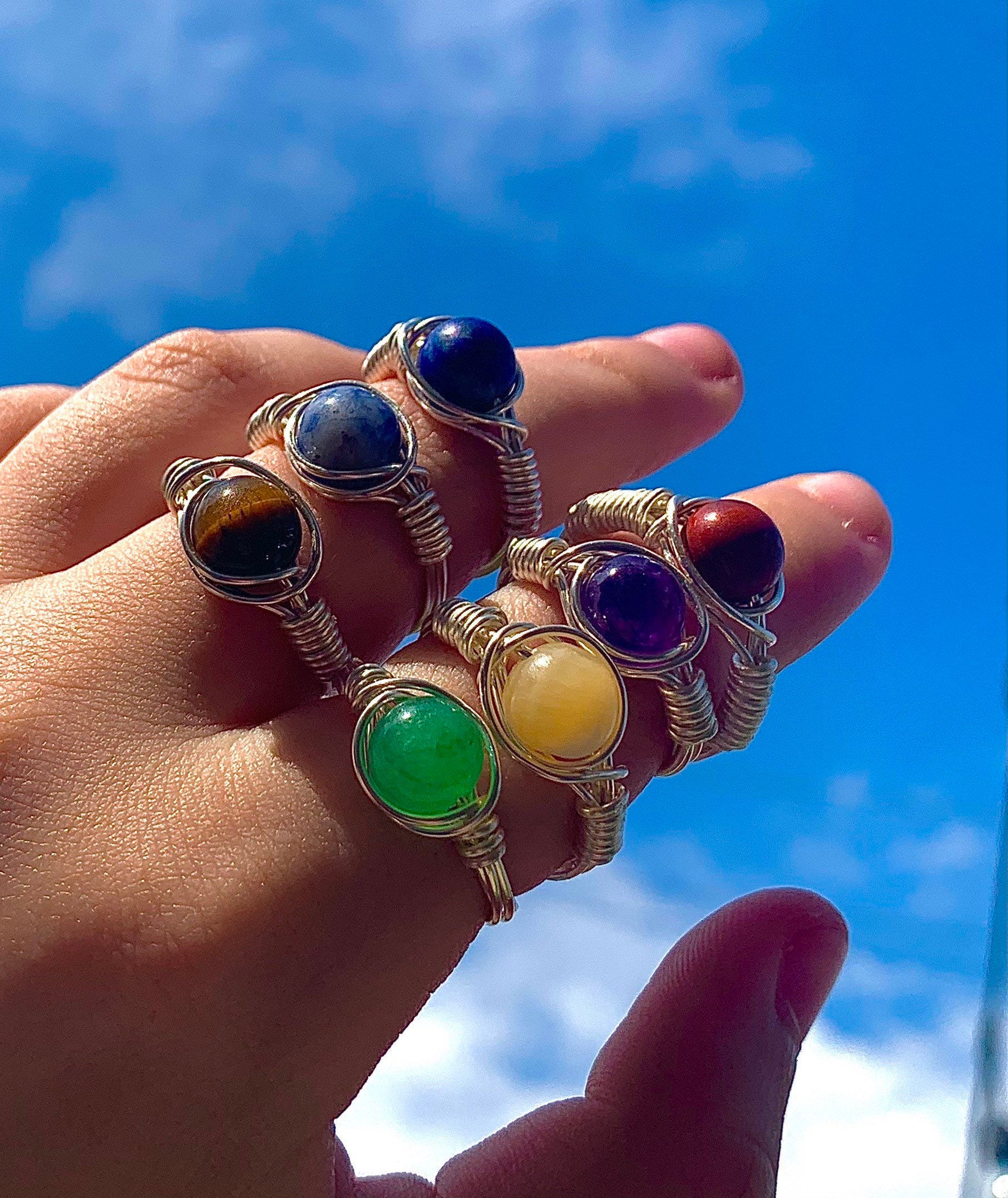 7 Chakra Rings Etsy