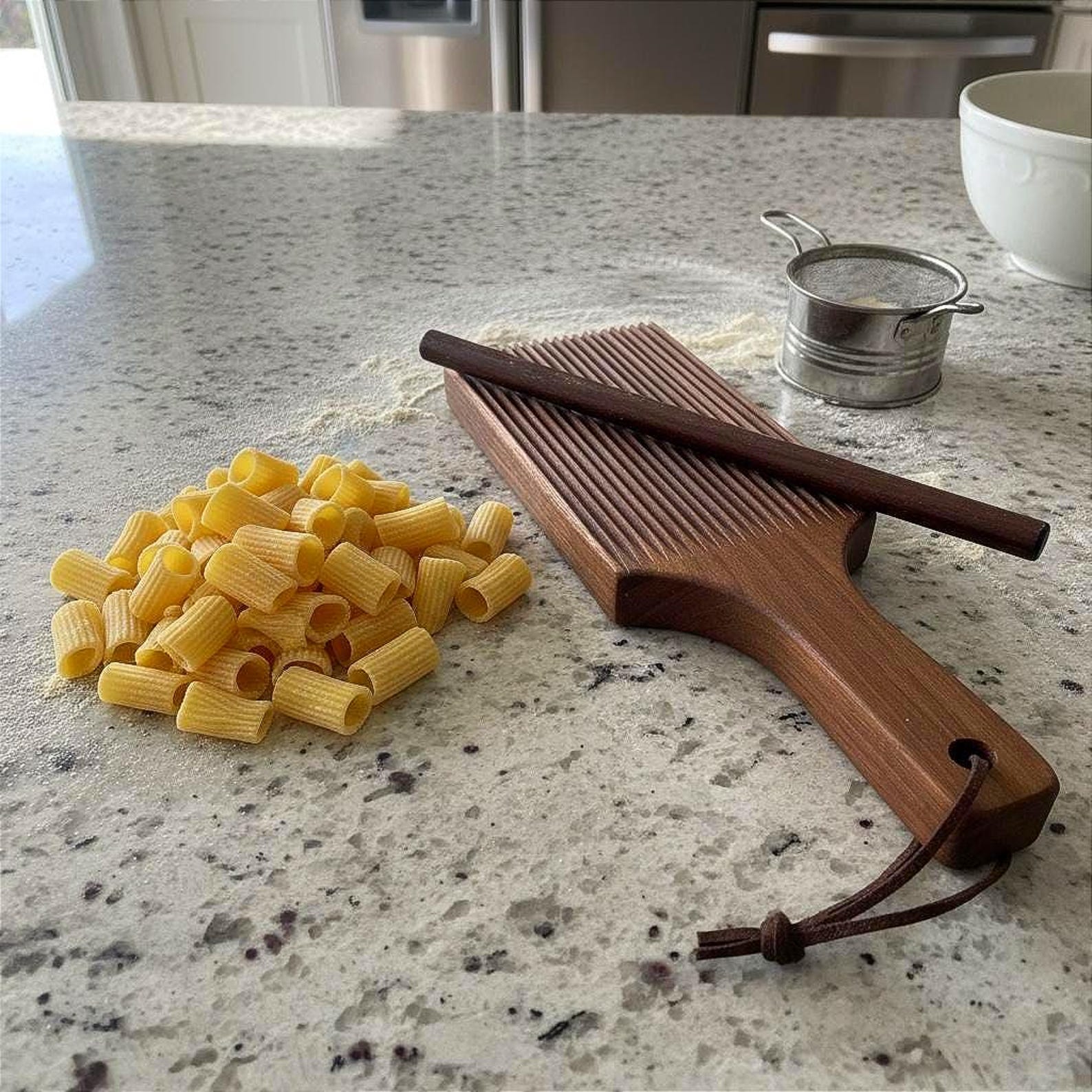 Gnocchi Board, Gnocchi Paddle w/Garganelli Stick, Cavatelli Pasta Maker, Pasta Gnocchi Roller Gnocchi Stripper, American Walnut Made in USA - Walnut