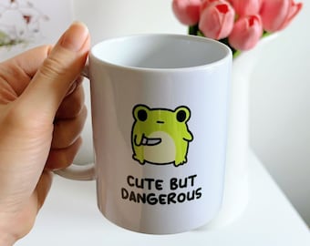 Stabby Frog Meme-mugg - Rolig groda med knivgåva