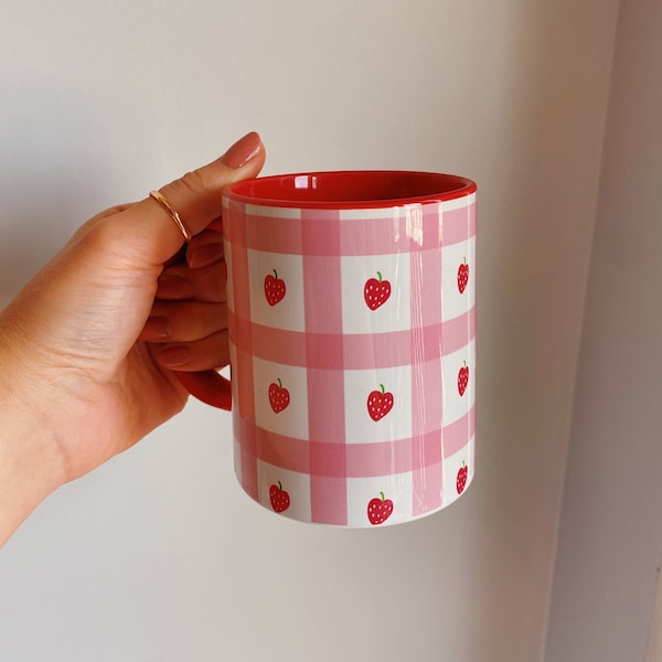 Strawberry Mugs Fruit Berry Ceramic Coffee Mug, Cute Fruit Mug, 21st Birthday Gift, Graduation Gift, Gift for Her