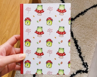 cute frog notebook frog journal woodland frog gift